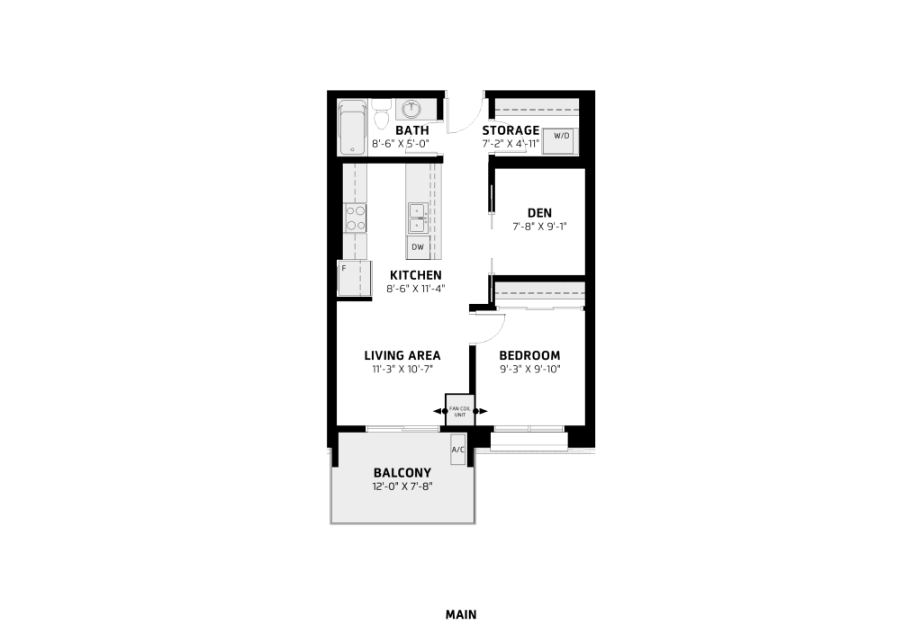 LesJardin 1590x1080 Web Floorplans A1 4 1 Bed 1 Bath + Den Fl4
