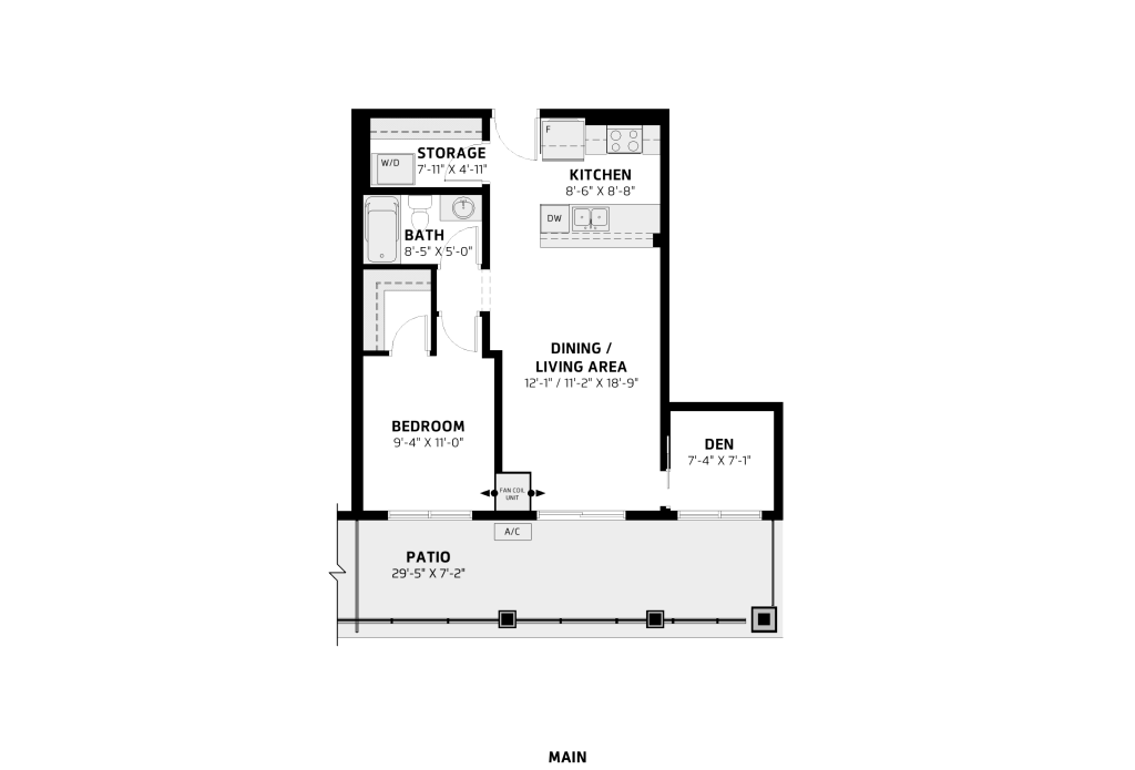 LesJardin 1590x1080 Web Floorplans B2 1 1 Bed 1 Bath + Den Fl1