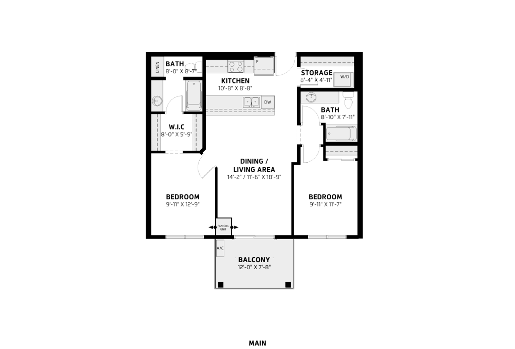 LesJardin 1590x1080 Web Floorplans C (3)   2 Bed 2 Bath (Fl3)