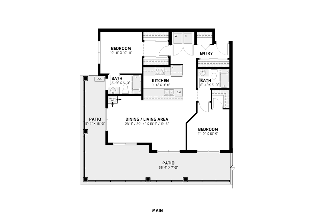 LesJardin 1590x1080 Web Floorplans D (1)   2 Bed 2 Bath (Fl1)